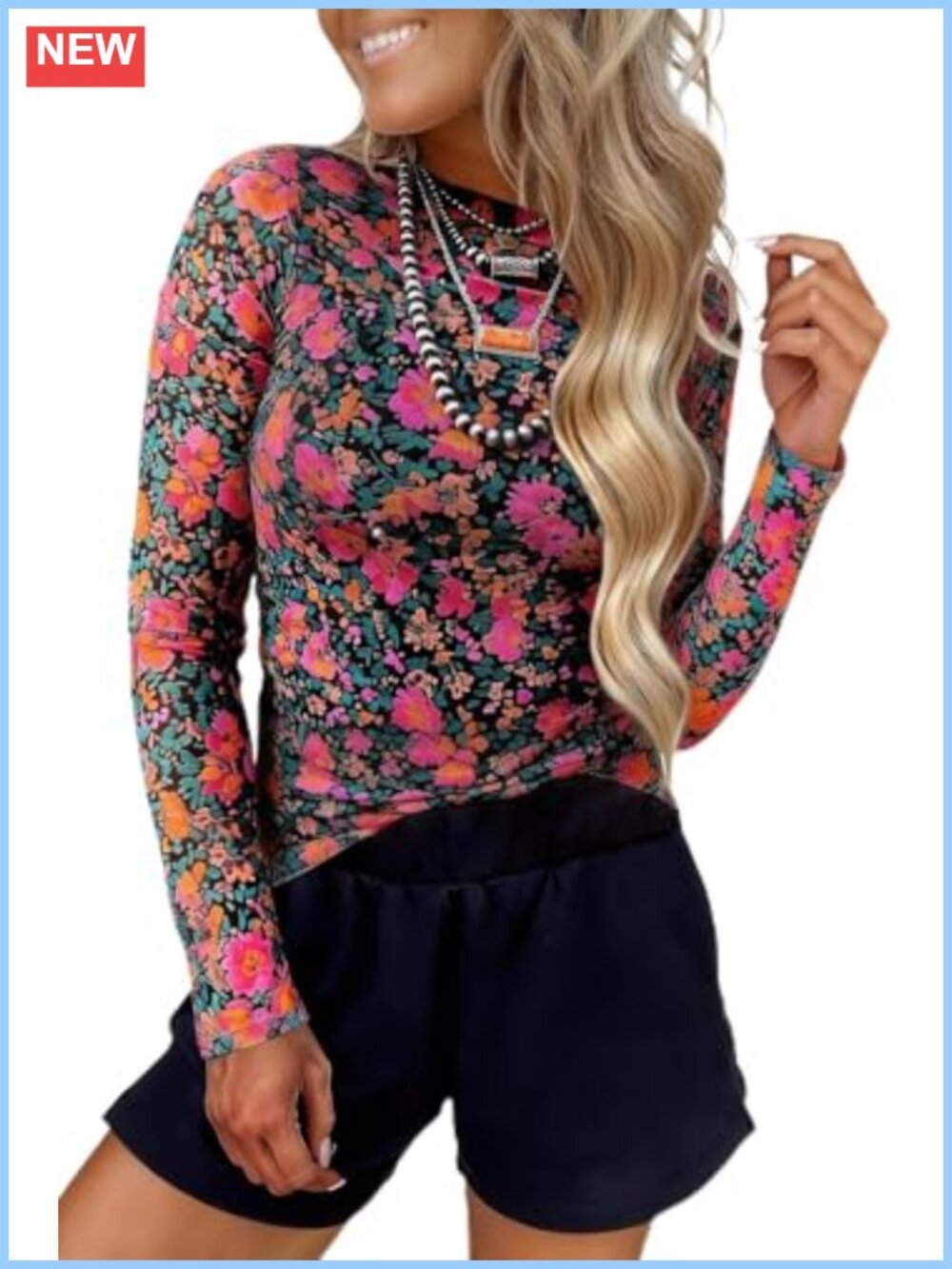 Sheer Mesh Long Sleeve Checkered Mock Neck Undershirt Top